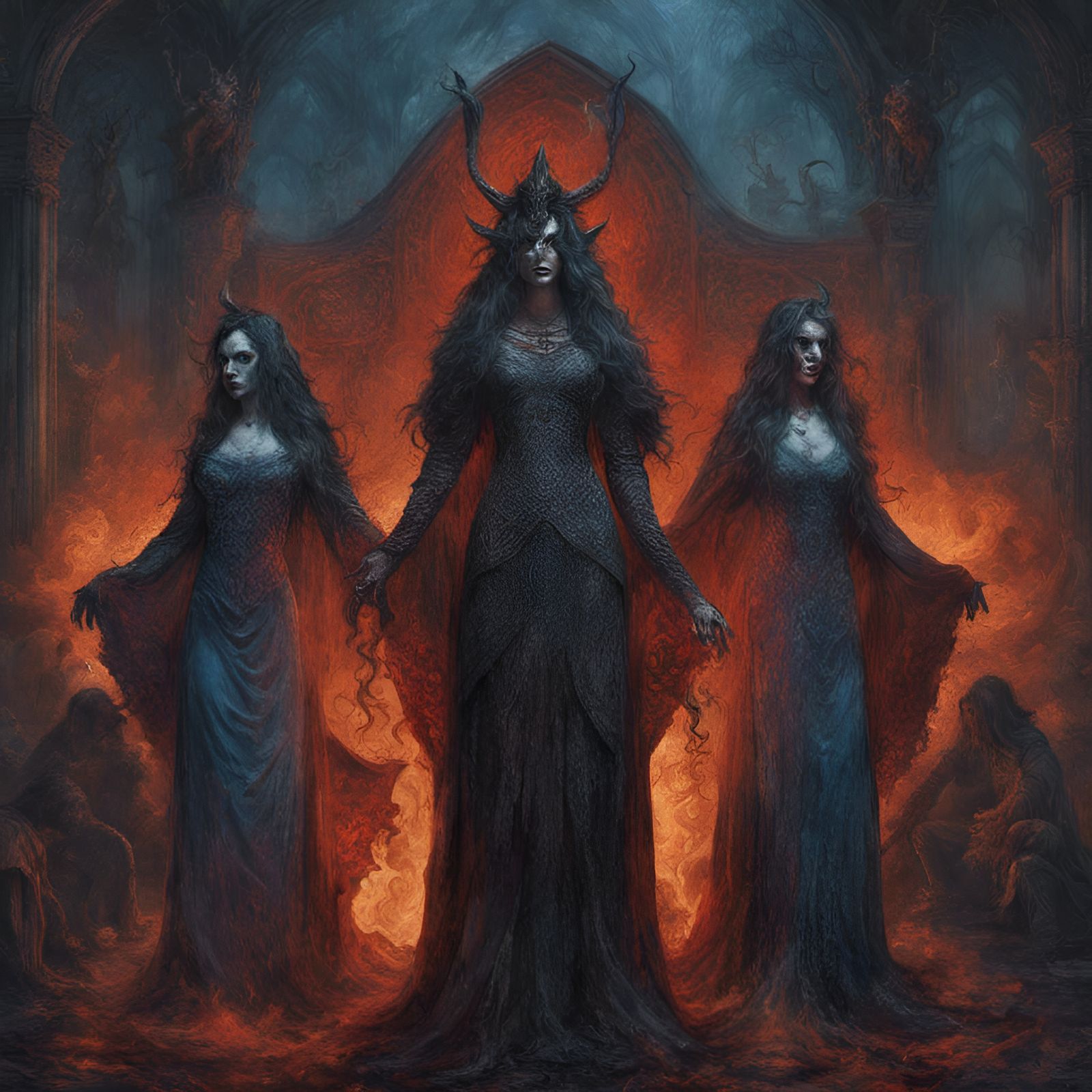 Brides of Lucifer in Hell: Eerie Magazine Style