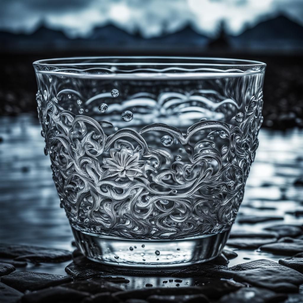 Hyperrealistic Glass of Water in High Definition