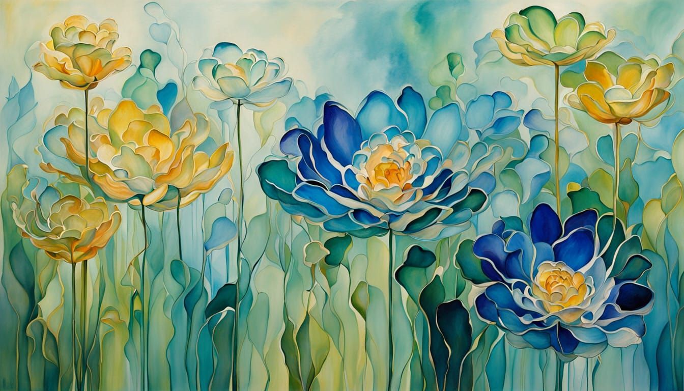 Ethereal Blooms in Soft Watercolor Hues