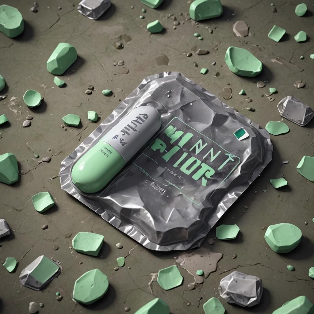 Mint Flavor Capsule in Low-Poly 3D Illustration