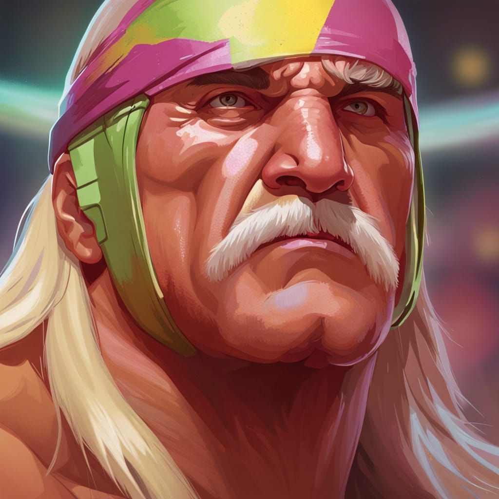 Hulk Hogan Portrait as Ringside Commentator