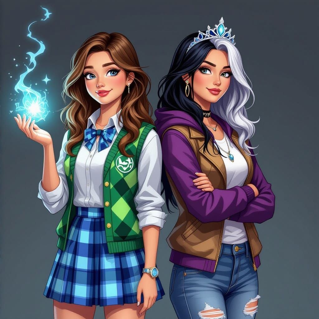 Vibrant Fantasy Illustration of Annalise with Magic