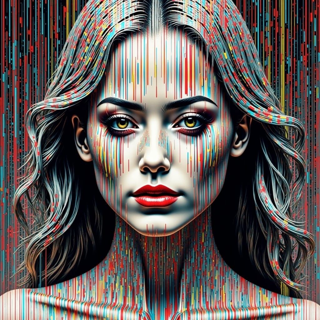 Abstract Glitch Art with Digital Distortion