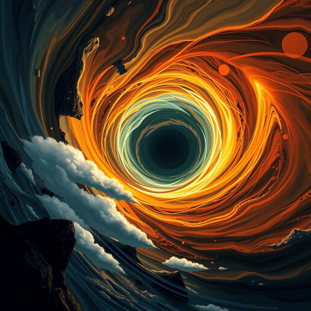 Whirling Vortex in Eerie Darkness