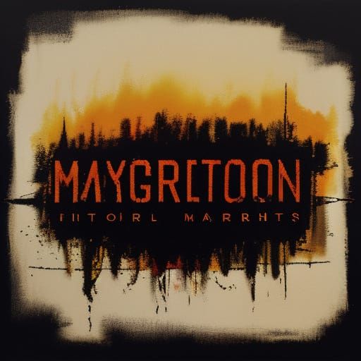 Fiery Abstract Logo in Expressionist Style