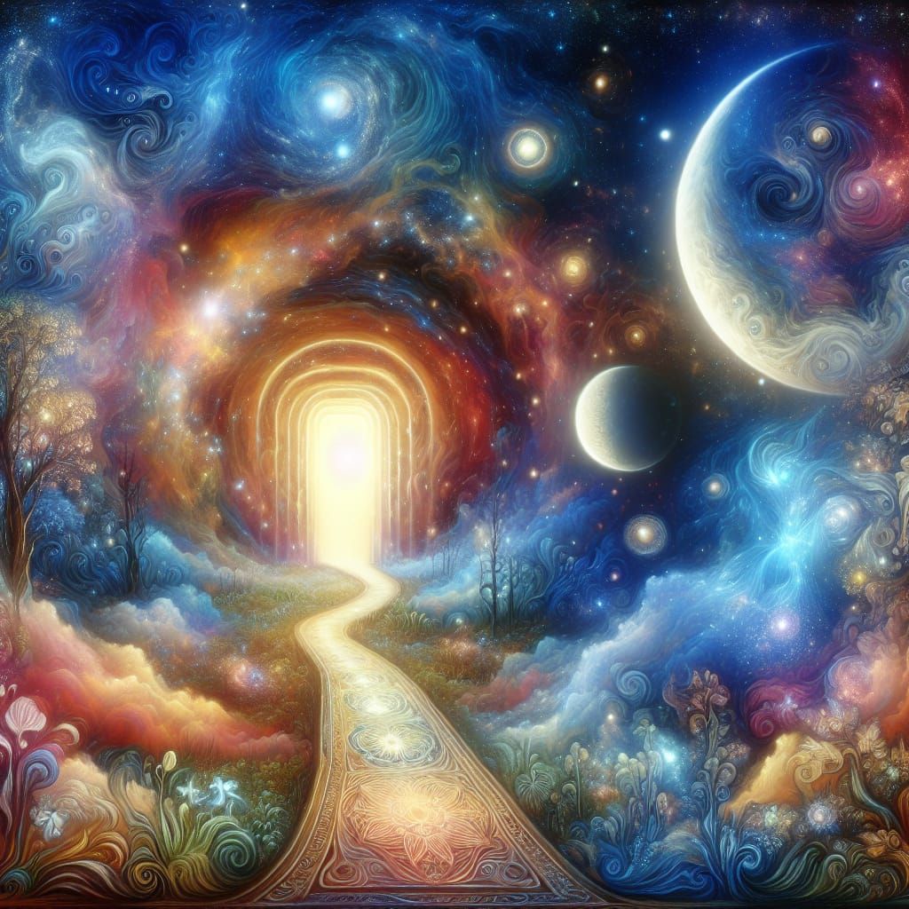Ethereal Portal Path in Renaissance Style