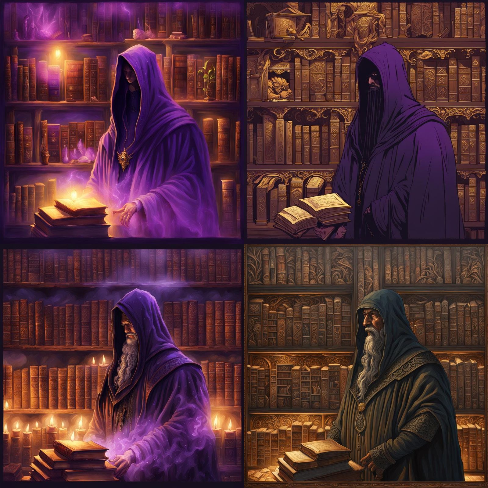 Ominous Library in Dark Fantasy Style