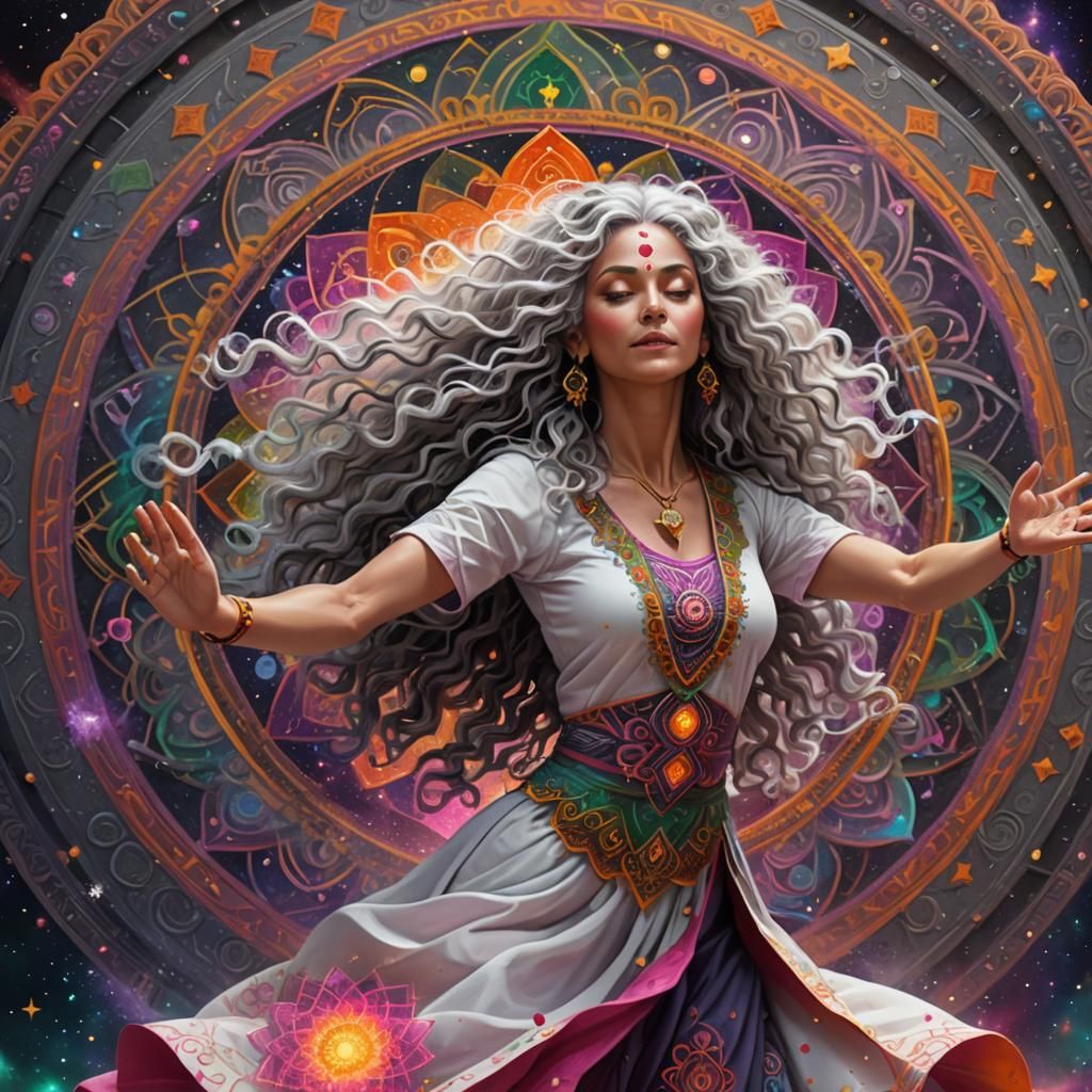 Cosmic Dancer in Mandala of Color