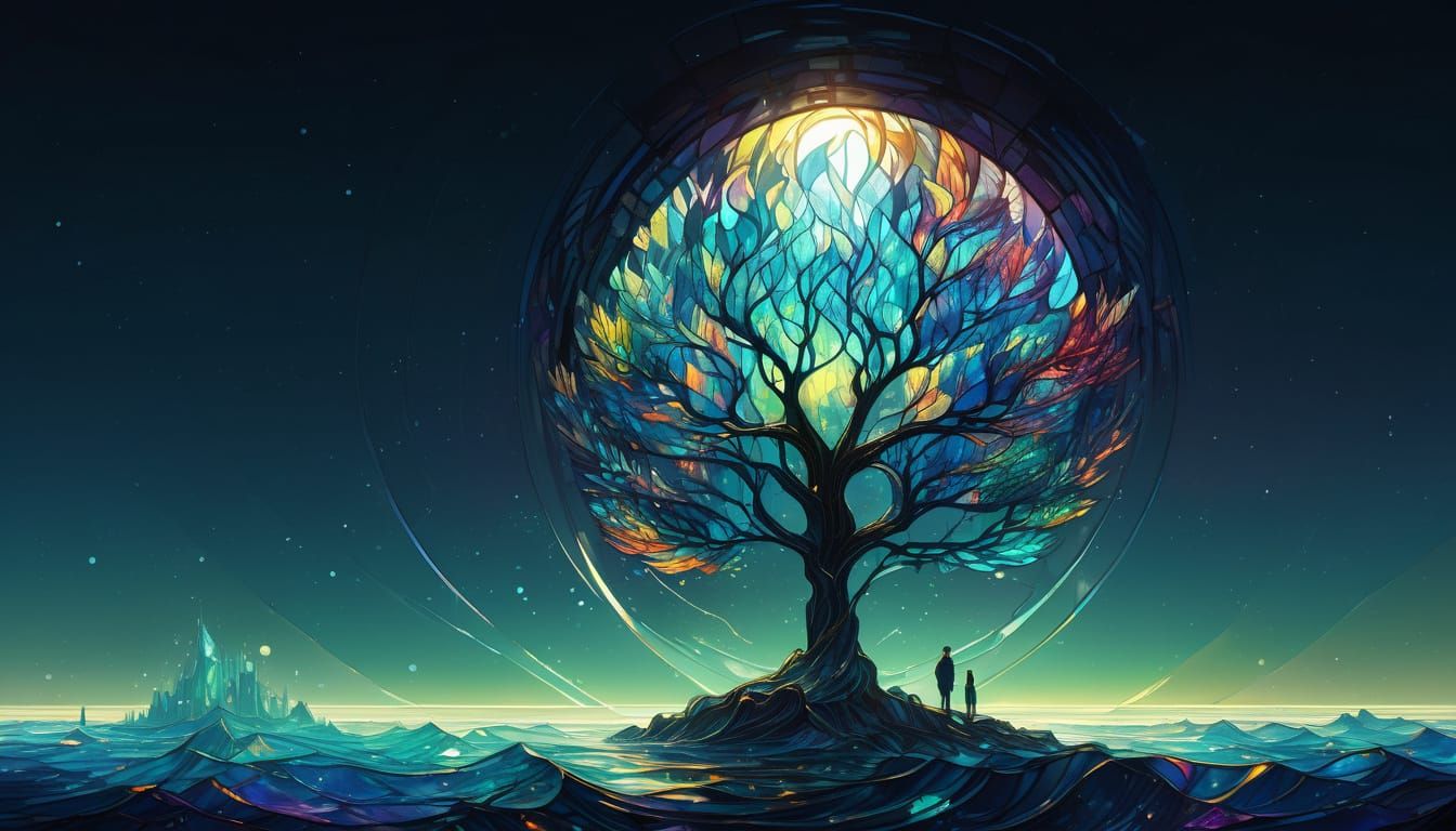 Hyper-Detailed Stained Glass Masterpiece in Vibrant Colors