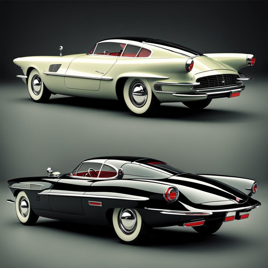 Retro Futuristic Cars in a Classic Style