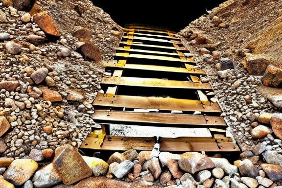 Realistic Gold Mine Shaft Illustration