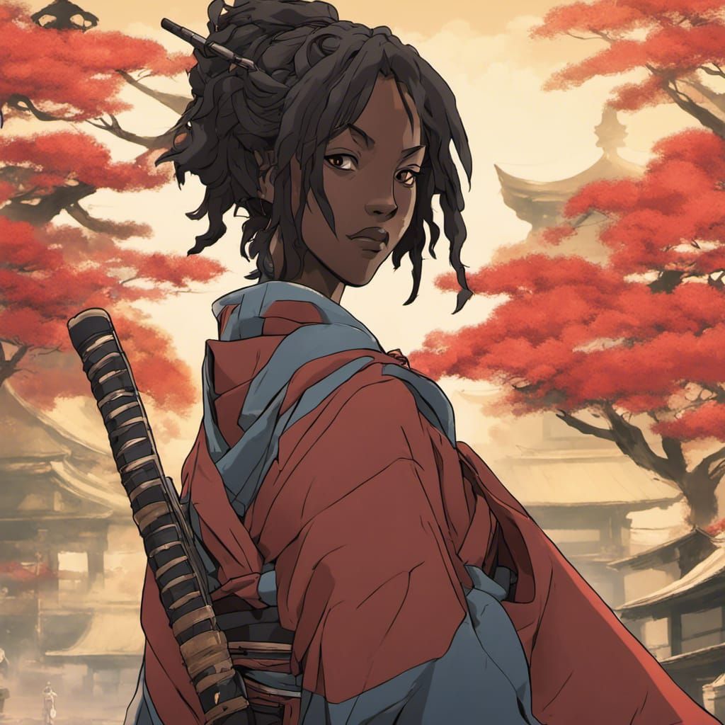 Anime Shinobi Portrait in Samurai Champloo Style