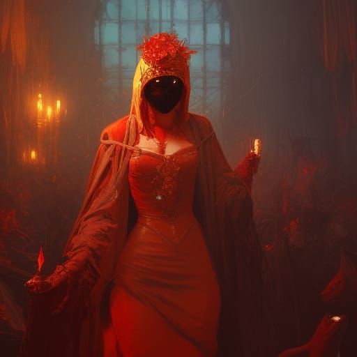 Masquerade of the Red Death in Art Nouveau Style