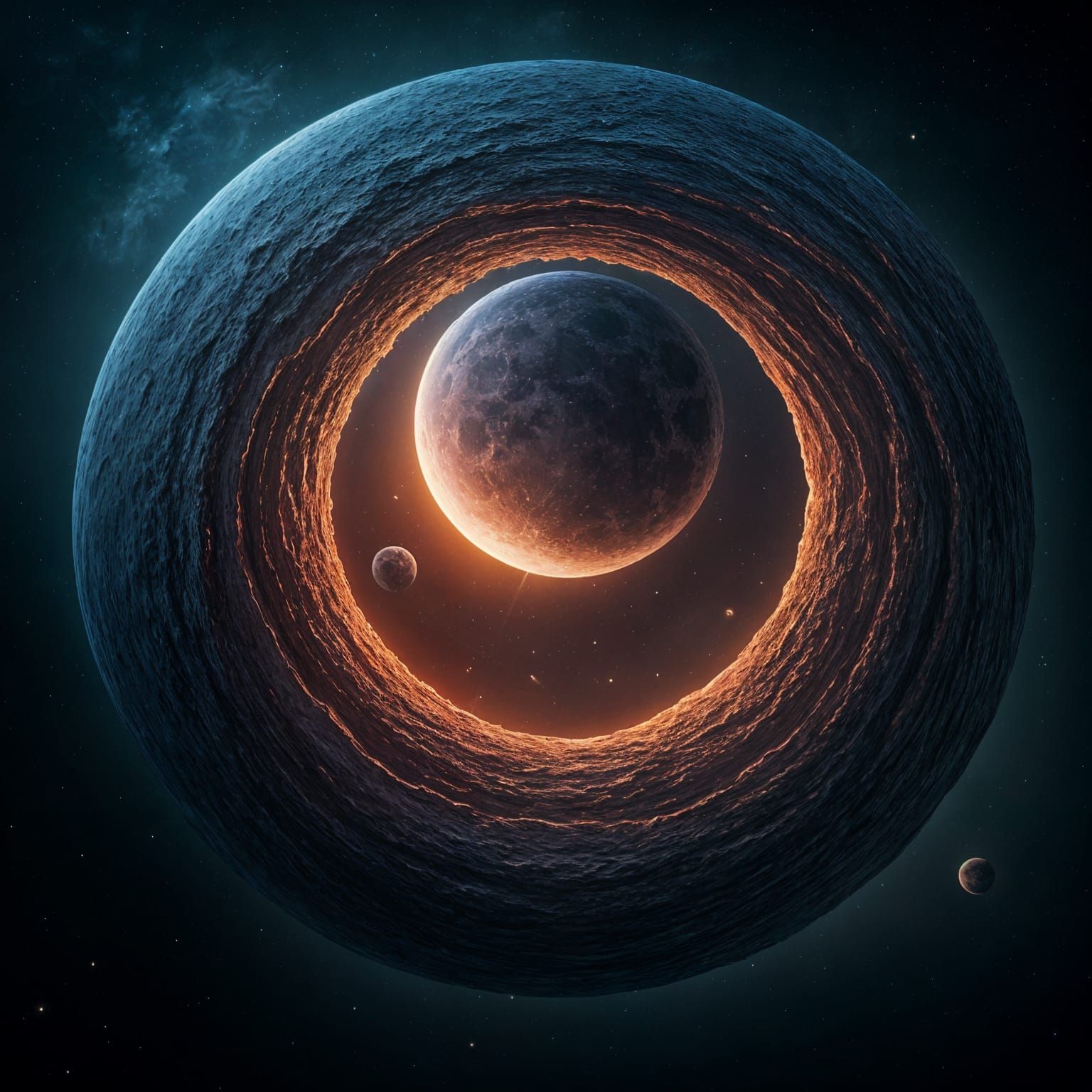 Self-Devouring Moon in Detailed Matte Painting