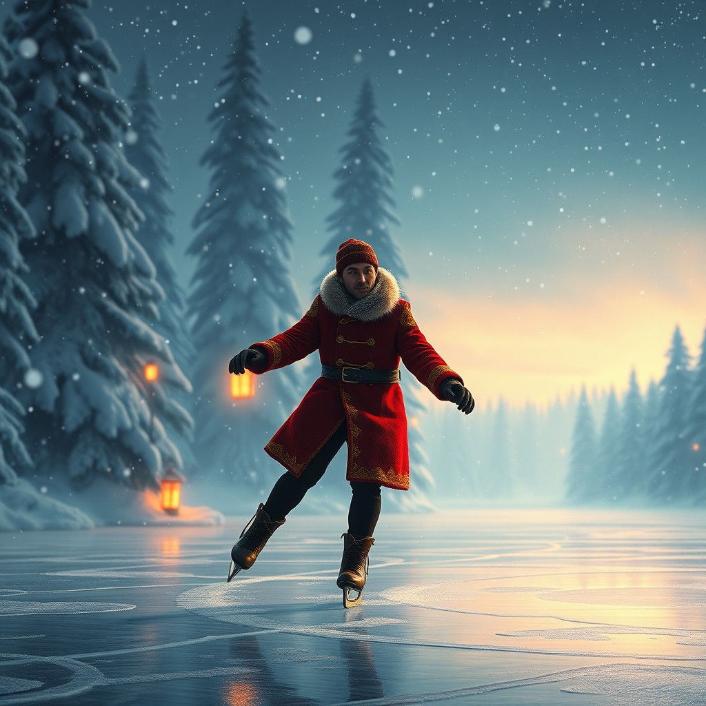 Winter Wonderland Ice Skater in Fantasy Concept Art