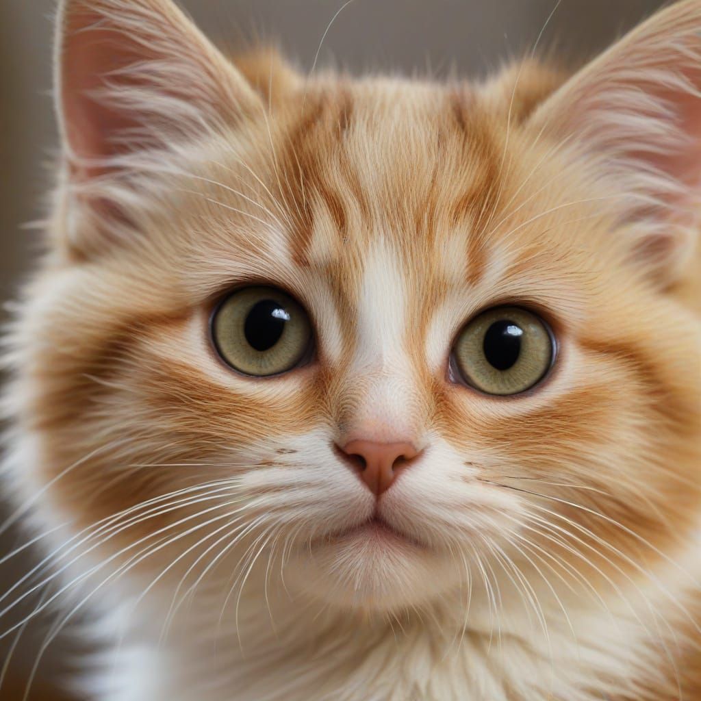 Lifelike Calico Kitten Portrait in Photorealistic Style