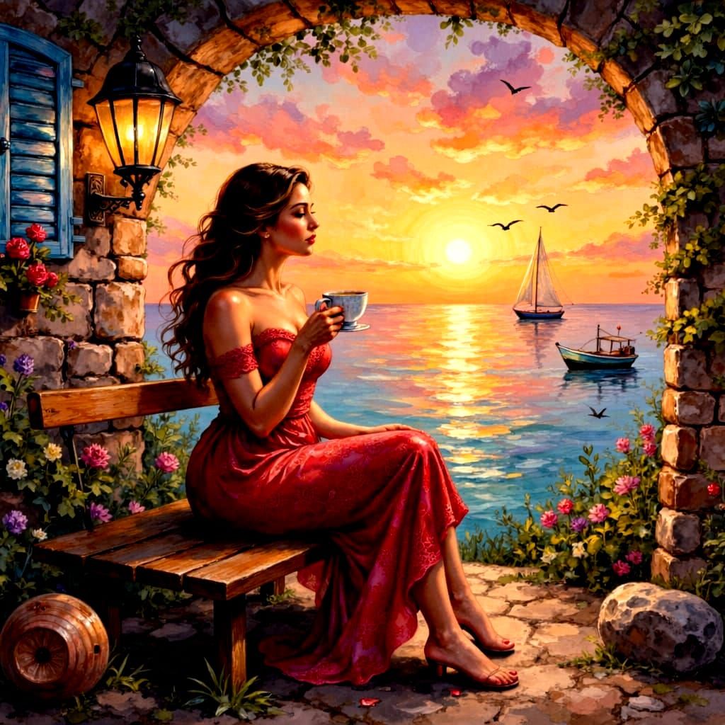 "Twilight Reverie by the Sea"