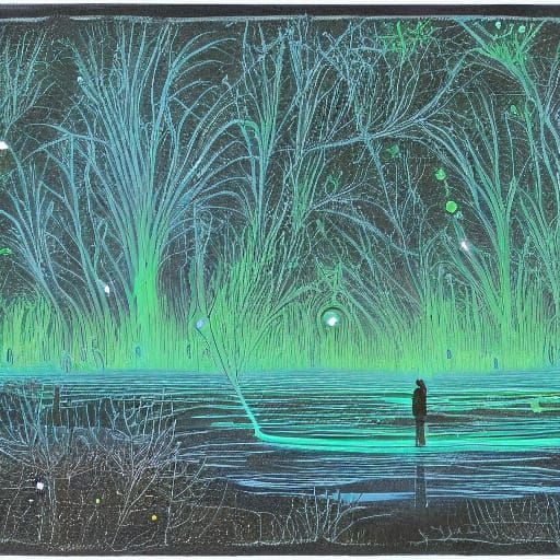 Scientific Illustration of Ethereal Swamp Gas Phenomena