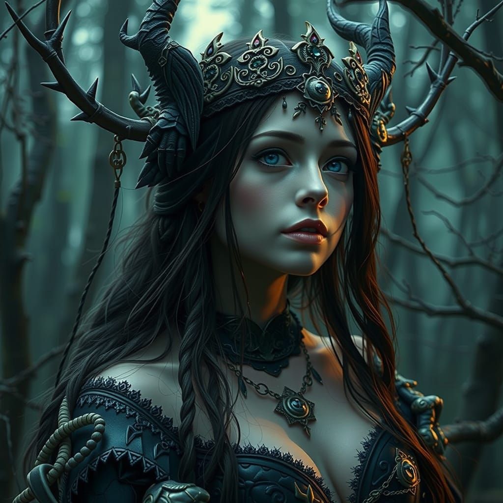 Gothic Forest Goddess in Epic Cinematic Style