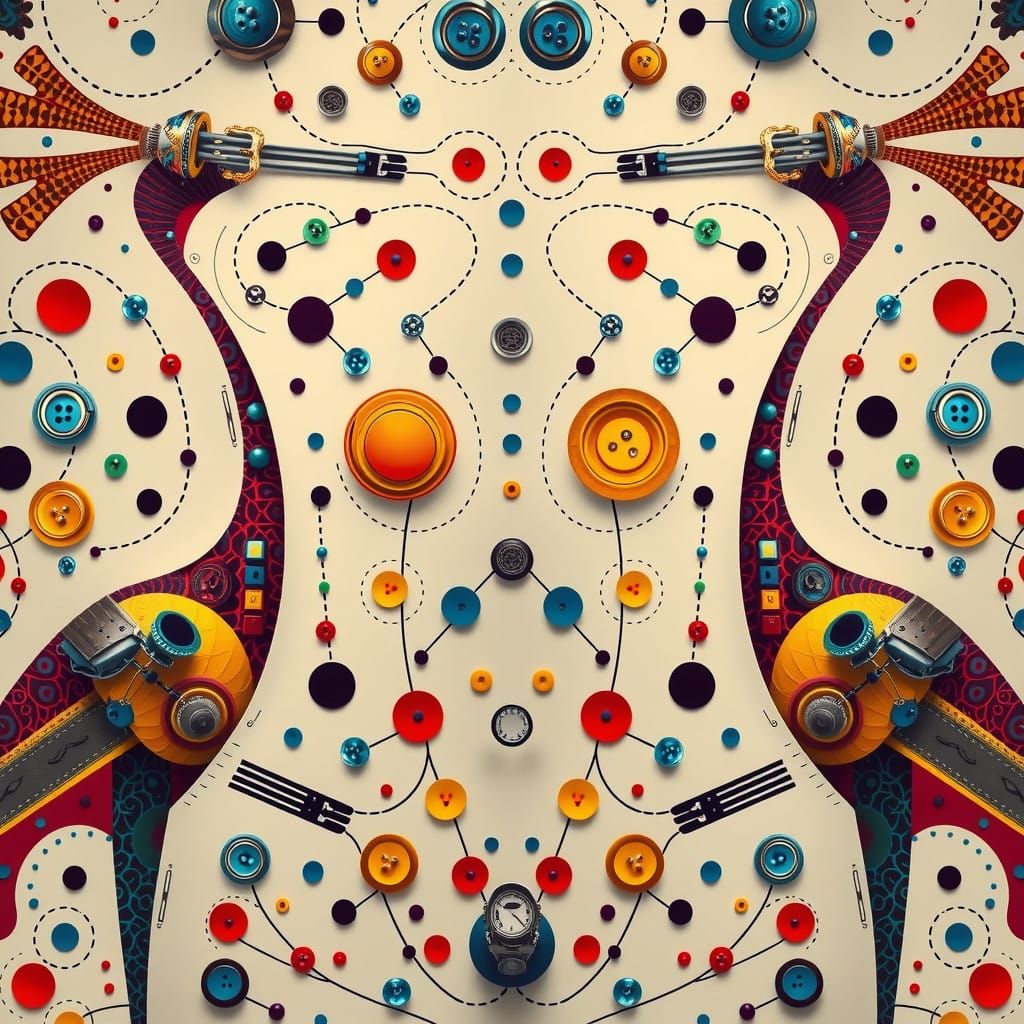 Vibrant Kandinsky Circles in Neon Blues, Yellows, Oranges, a...