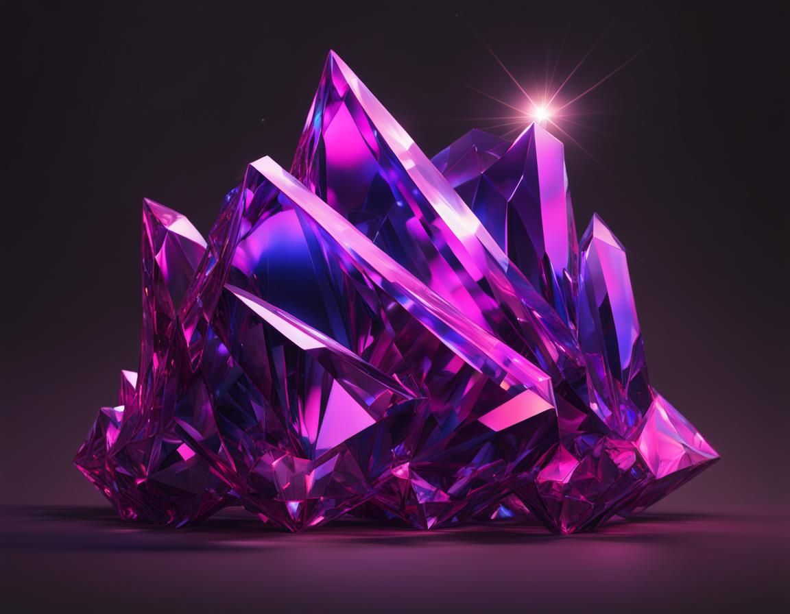 Multi chromatic holographic hot pink crystals with holograph...