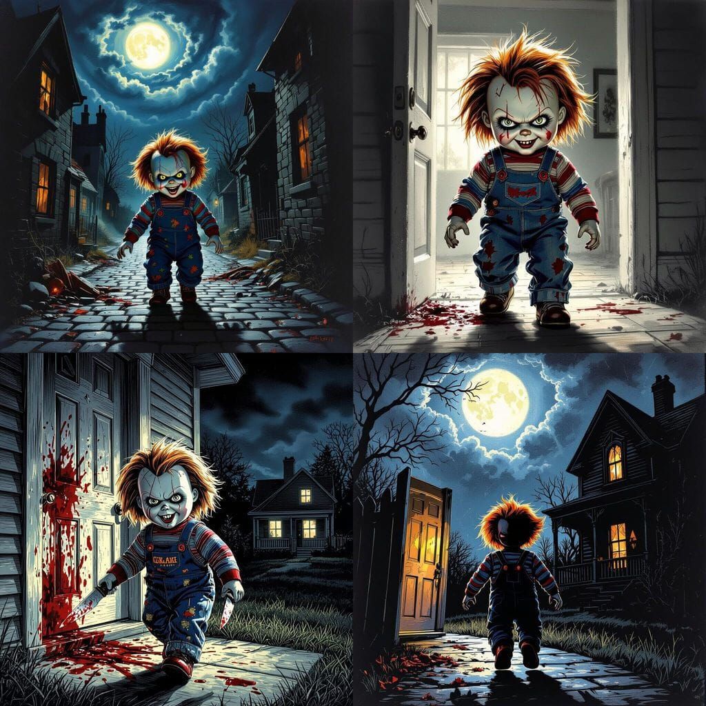 Chucky Horror Scene in Gustave Doré Style