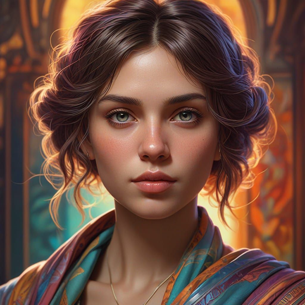 Vibrant Portrait of a Confident Woman