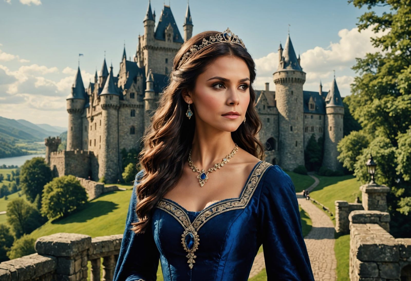 Nina Dobrev as Enchanting Princess in Royal Setting