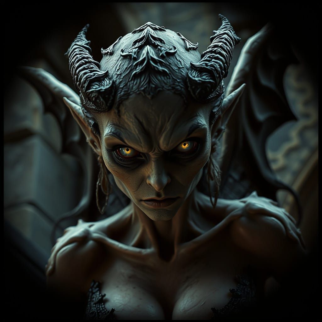 Mysterious Undead Gargoyle Goddess of Dark Magic