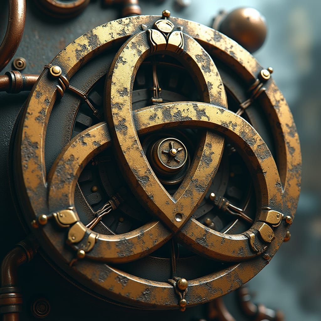 Steampunk Triskele Engine with Intricate Details