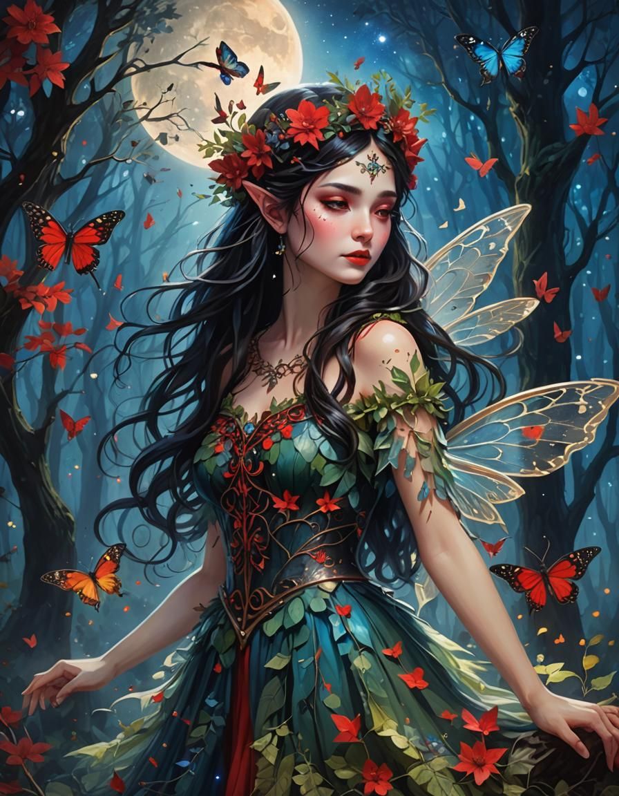 Enchanting Forest Fairy in Mystic Moonlight