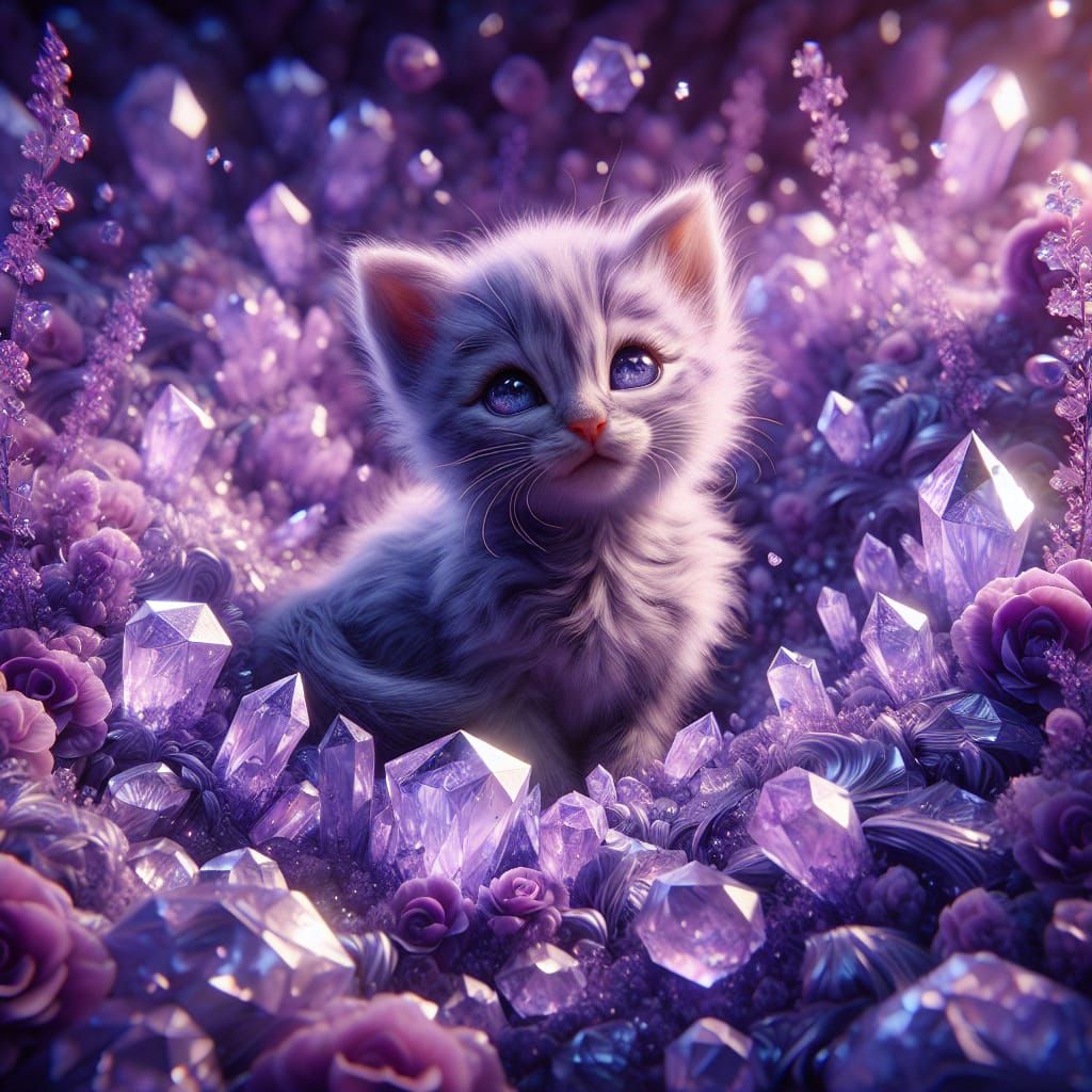 Enchanted Whimsy: Lavender Diamonds Surround an Adorable Bab...