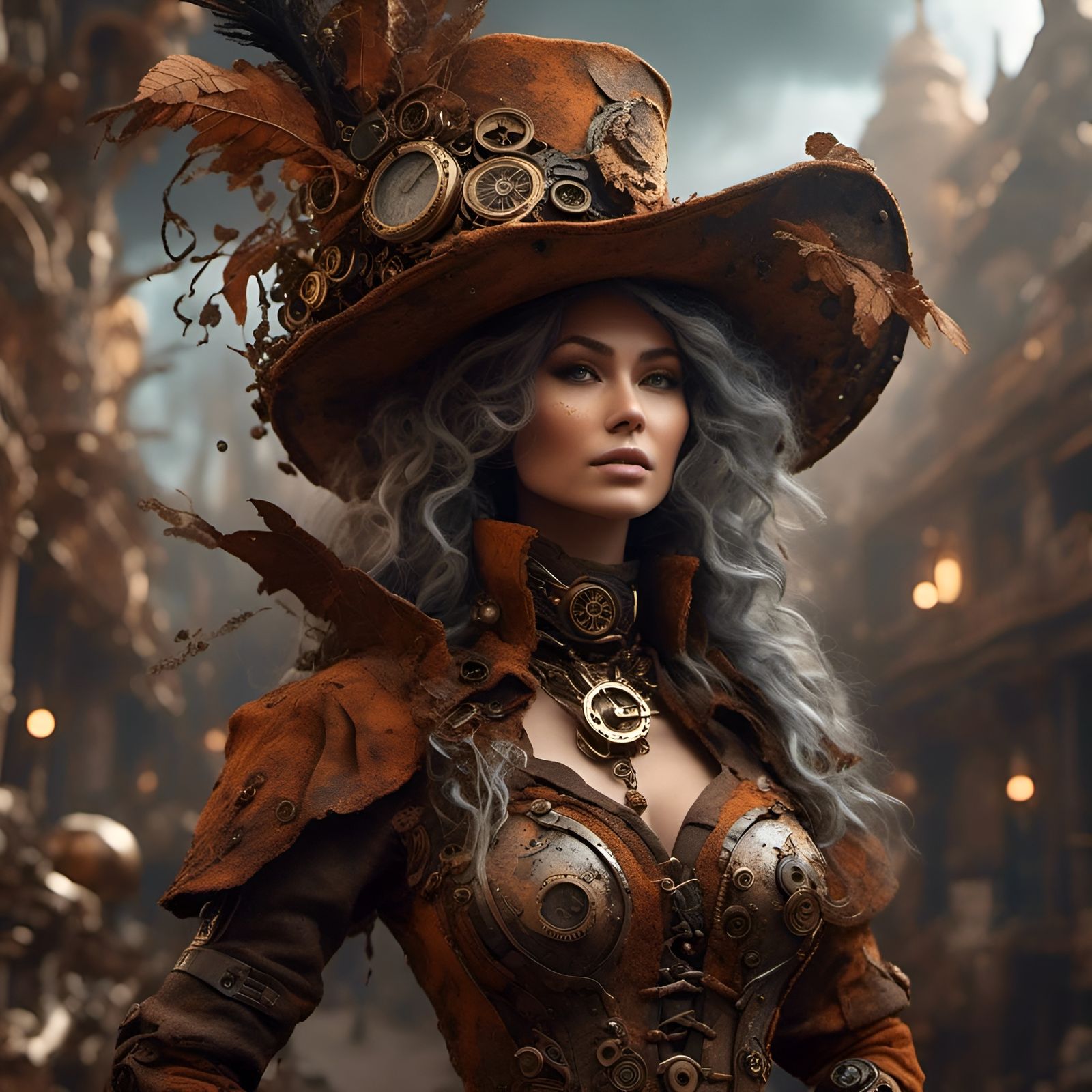 Steampunk Witch in a Cosmic Safari