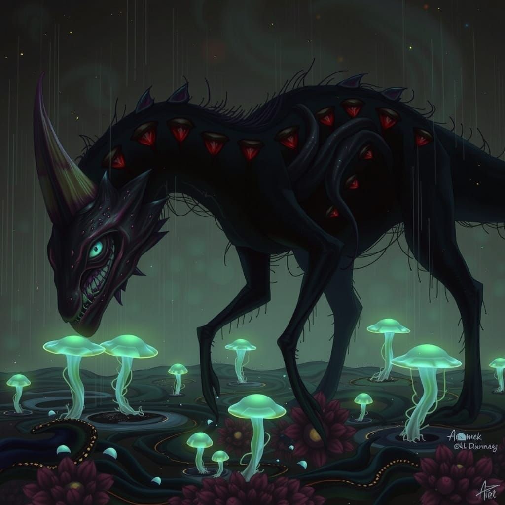 Bioluminescent Creatures in a Maximalist Ecosystem