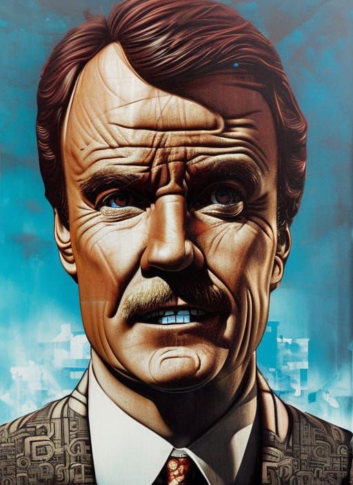 Ron Burgundy Portrait in Celtic Art Style