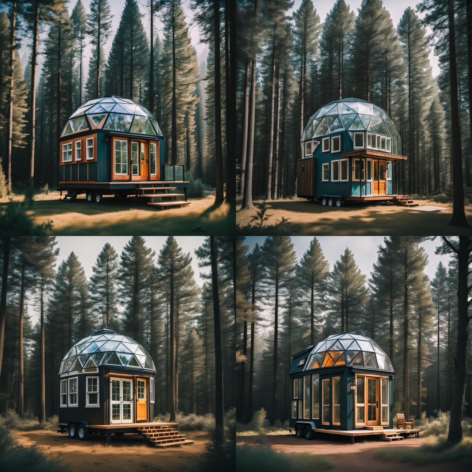 Cinematic Tiny House with Glass Dome