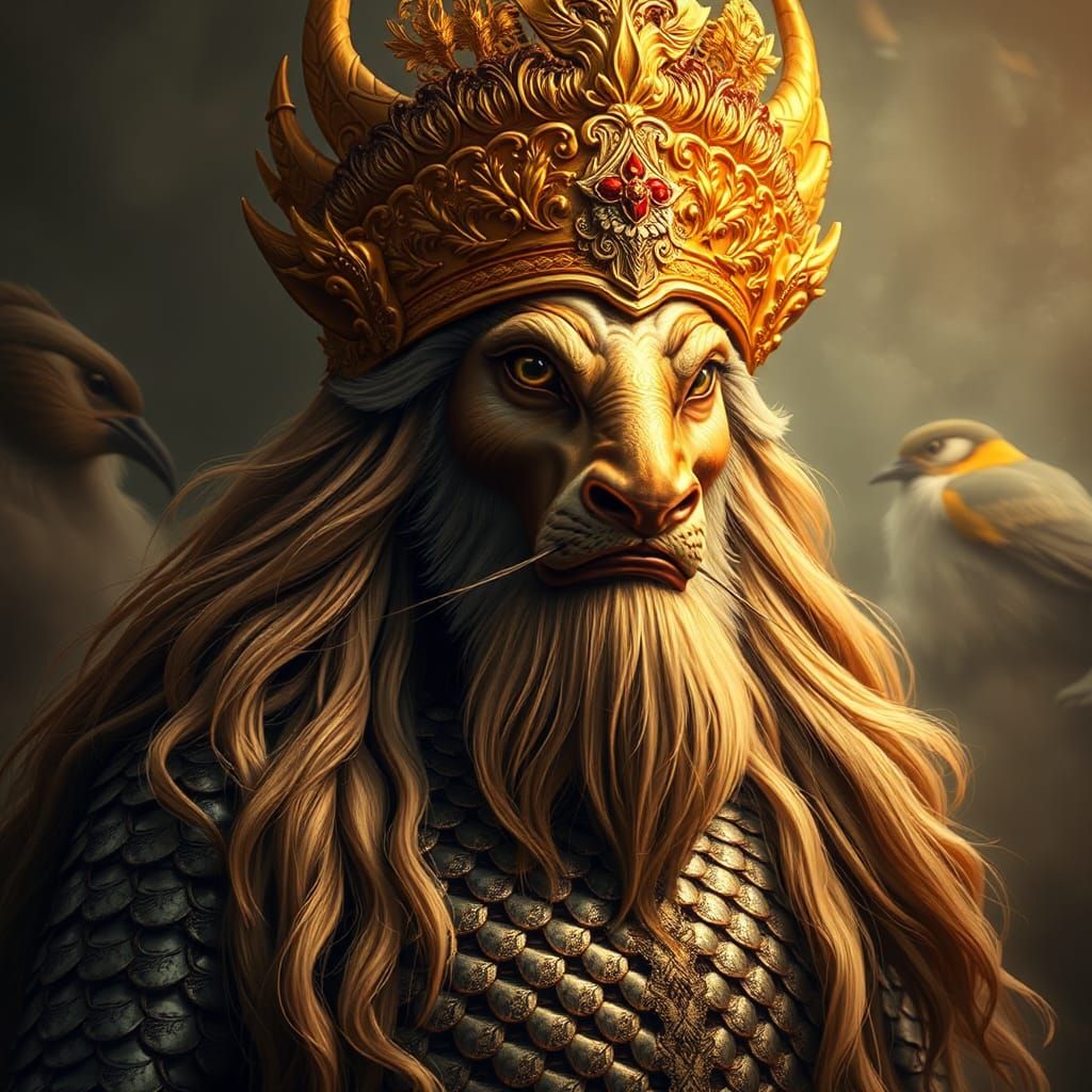 Majestic Iranian God Vohu Manah in Hyperrealistic Style