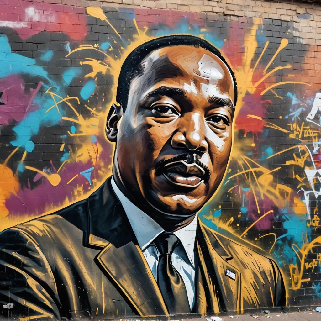 MLK Jr. Street Art Mural in Graffiti Style