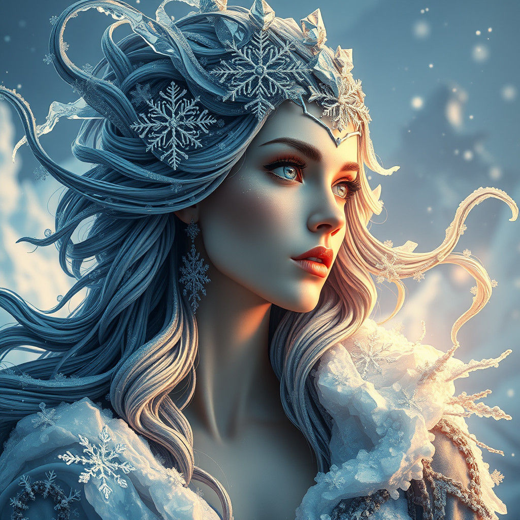 Humanoid Winter Deity in 8K Digital Art