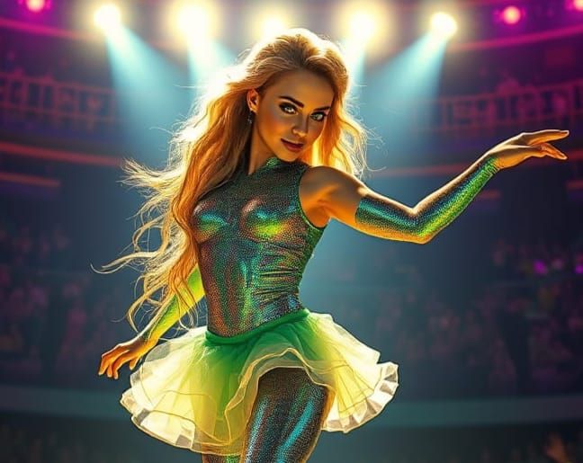 Radiant Starlet Shines on Golden Stage