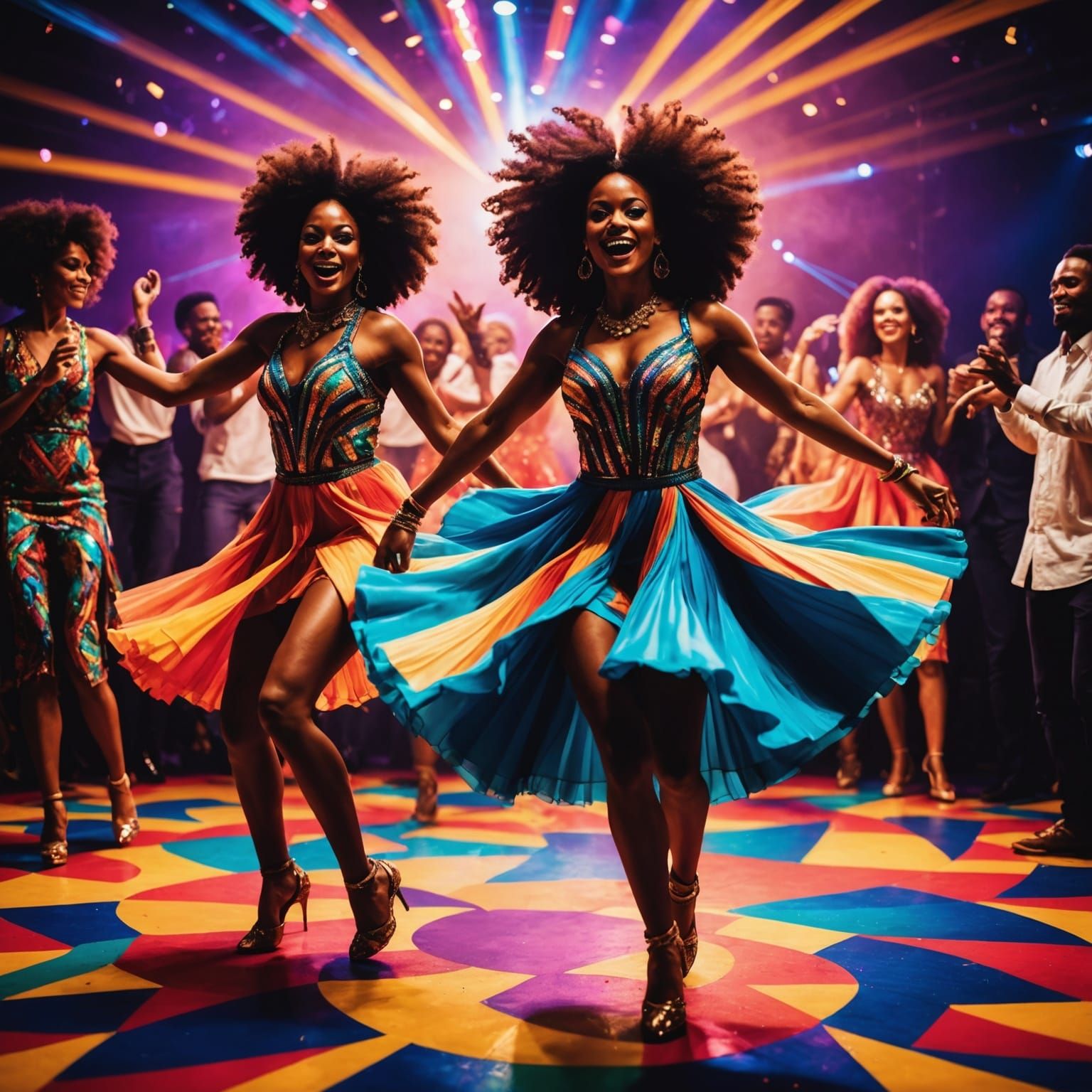 Psychedelic Creole Dancers on a Vibrant Pop Dancefloor