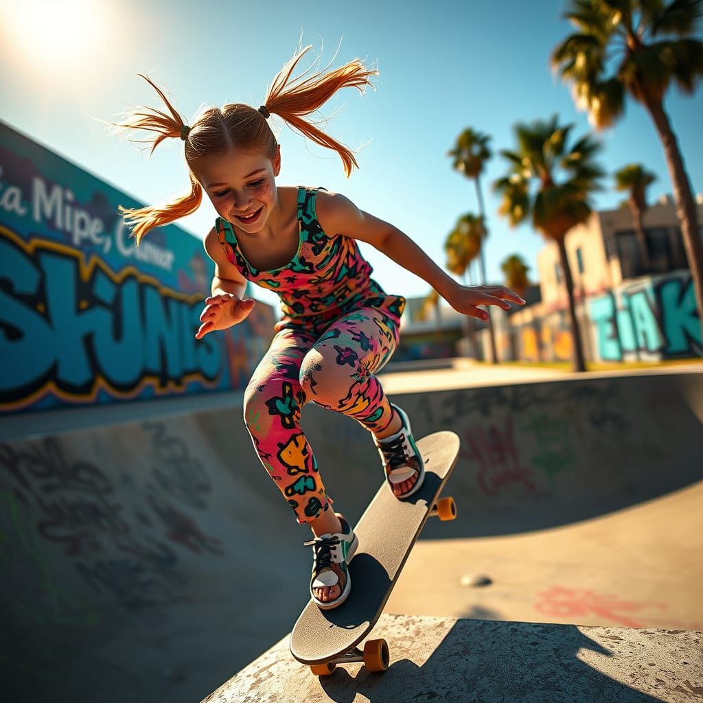 Redhead Skateboarder at Venice Beach in Street Photography S...