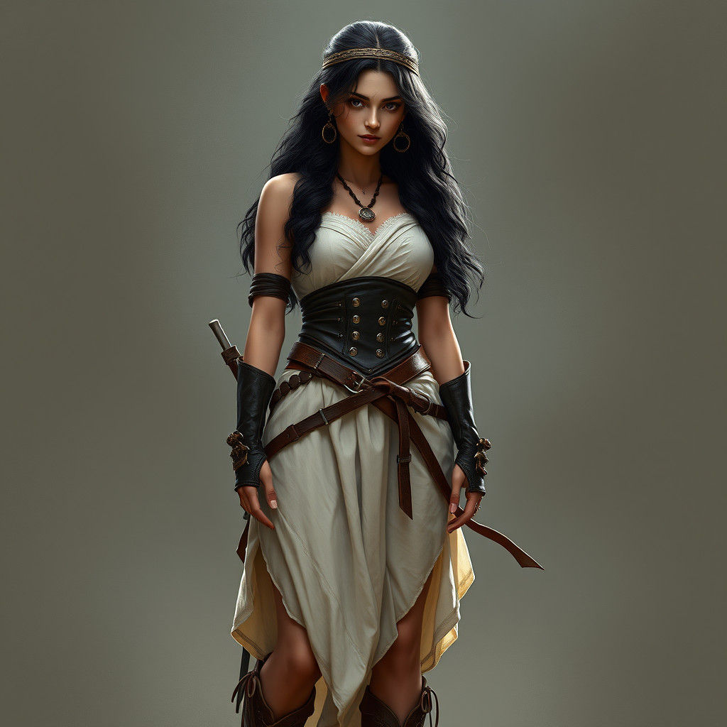 Ethereal Warrior Girl in Fantasy Concept Art Style