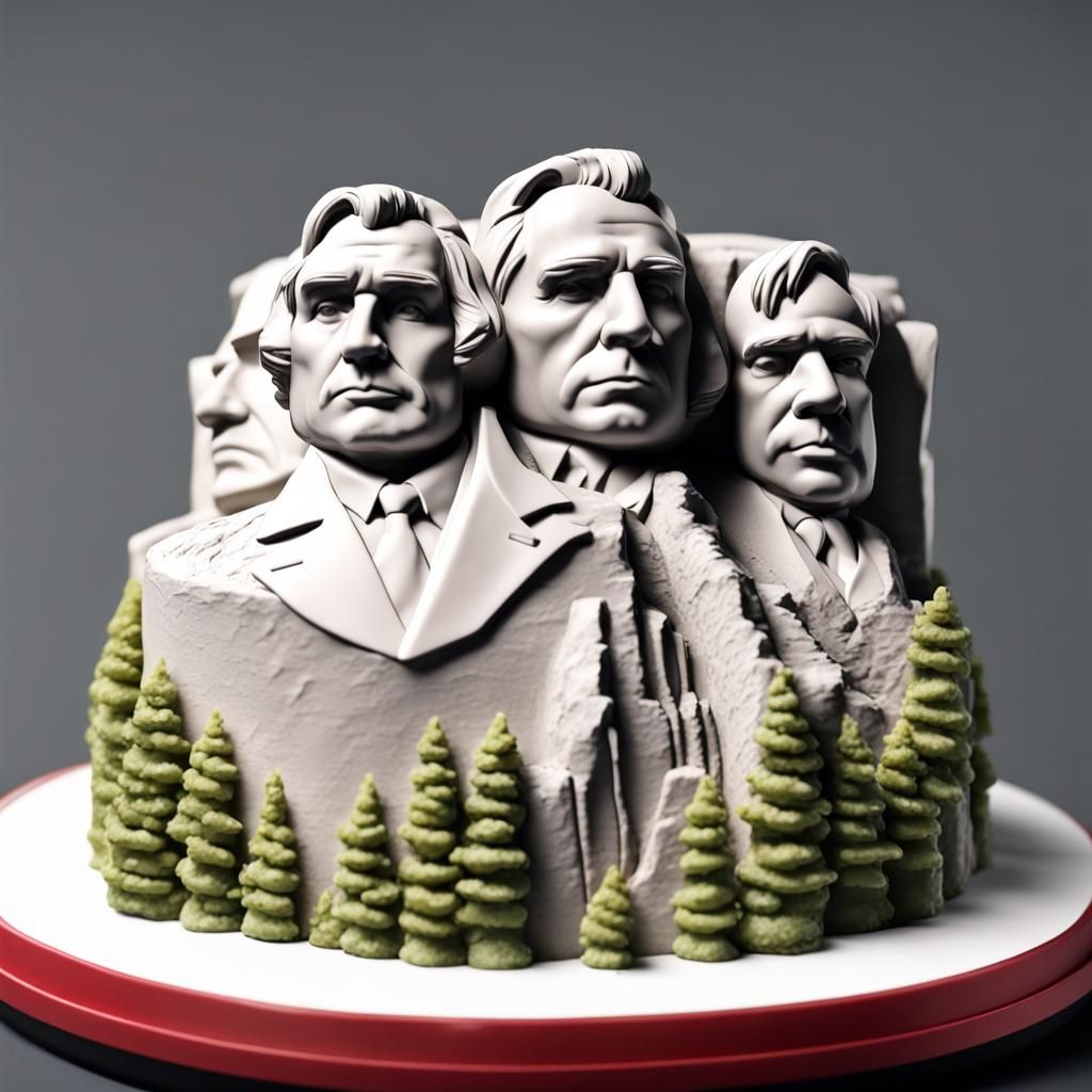 Mount Rushmore Cake: Hyperrealistic 4K Masterpiece