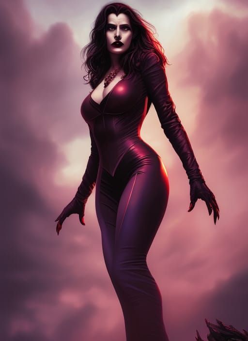 Elegant Vampire Woman in Dramatic Cinematic Lighting