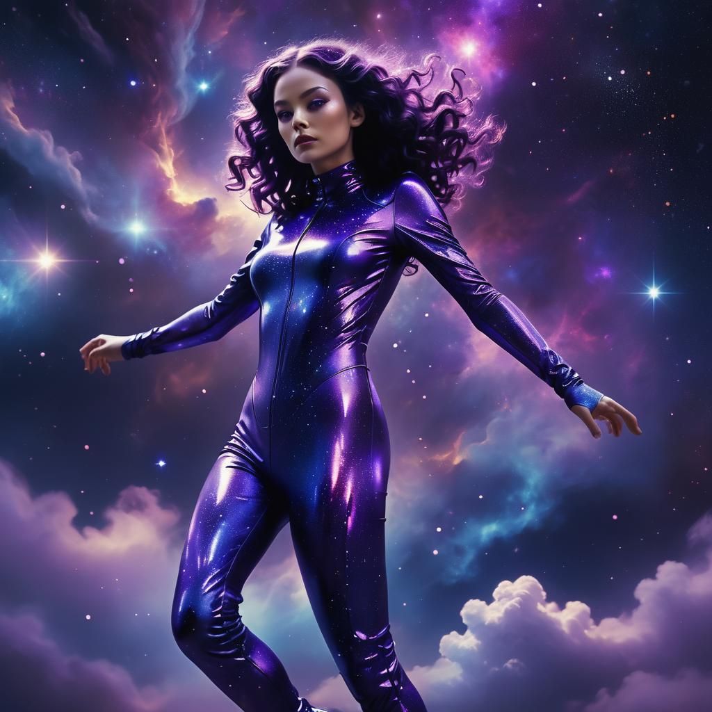 Fantasy Woman in Space: Hyperrealistic Digital Art