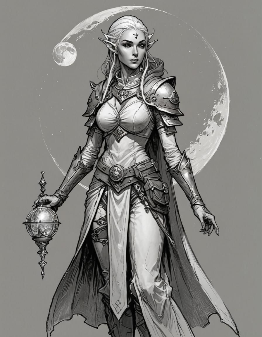 Moon Elf Female Cleric Concept Art