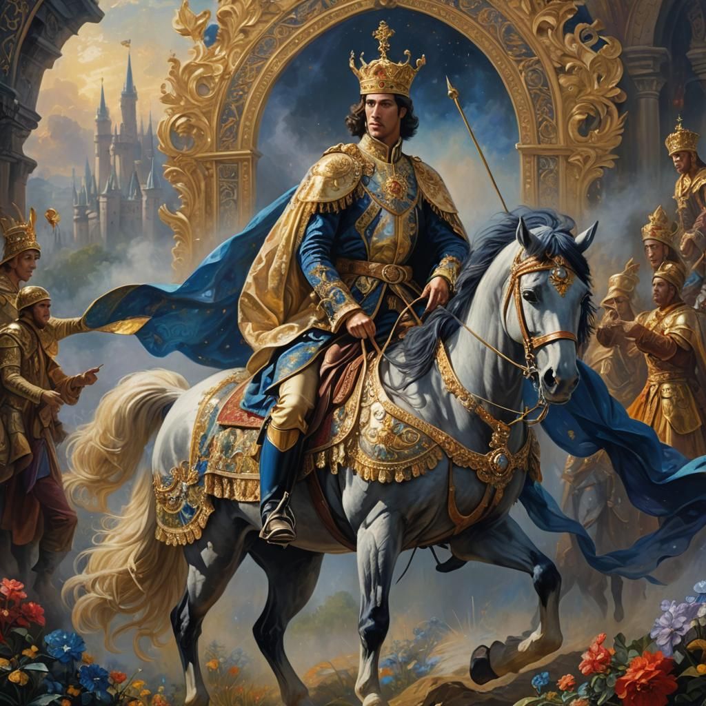 Prince on Horseback in Art Nouveau Style