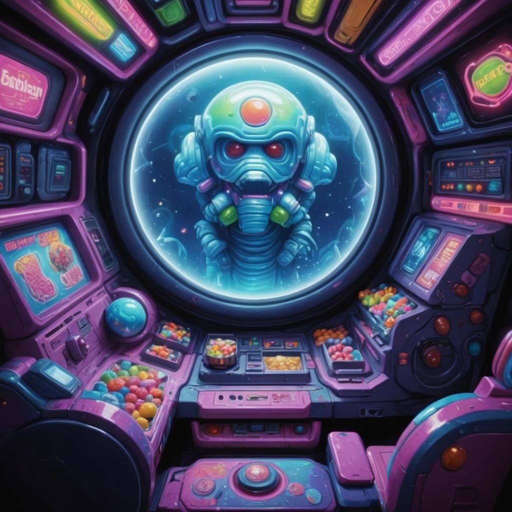Candyland Sci-Fi Scene: A Digital Illustration