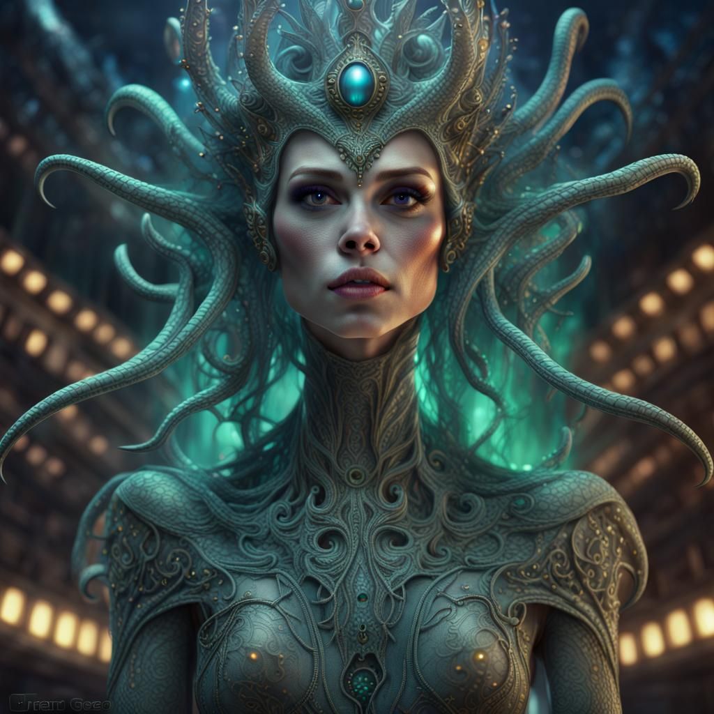 Alien Beauty Contestant in H.R. Giger Style